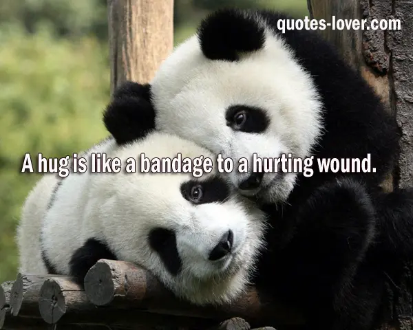 A hug is like a bandage to a hurting wound.