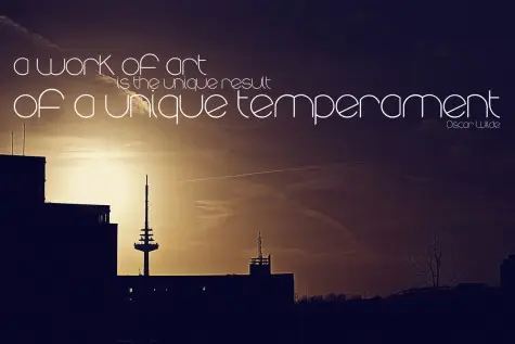 A work of art is the unique result of a unique temperament.