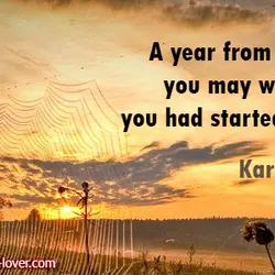 A year from now you may wish you had started today.