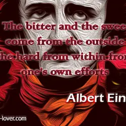 The bitter and the sweet come from the outside the hard from within from one's...