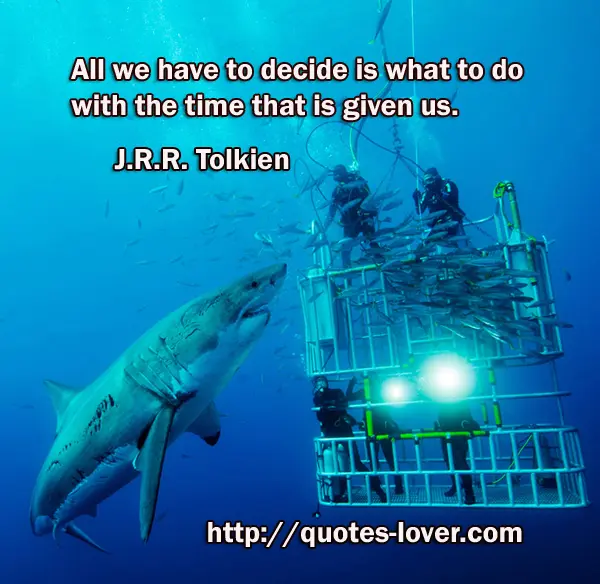 All we have to decide is what to do with the time that is given us.