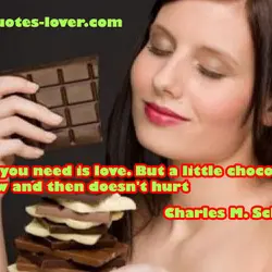 All you need is love. But a little chocolate now and then doesn't hurt.