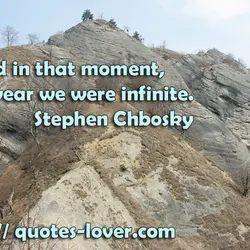And in that moment, I swear we were infinite.