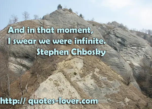 And in that moment, I swear we were infinite.