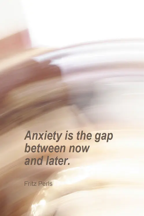 Anxiety is the gap between now and later. 
