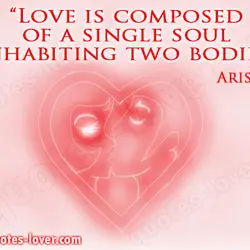 Love is composed of a single soul inhabiting two bodies.