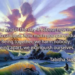At the end of the day it's about how much you can bear, how much...