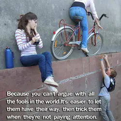 Because you can't argue with all the fools in the world. It's easier to let...