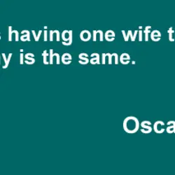 Bigamy is having one wife too many. Monogamy is the same