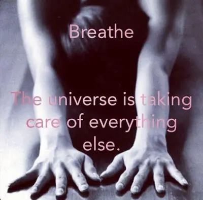 Breathe - The universe is taking care of everything else.