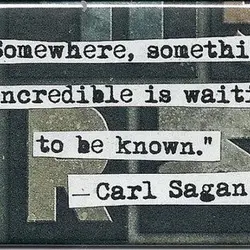 Somewere, something incredible is waiting to be know.