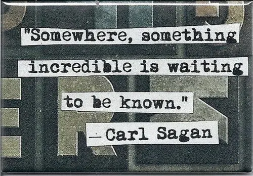 Somewere, something incredible is waiting to be know.