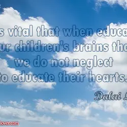 It is vital that when educating our children's brains that we do not neglect to...