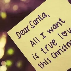 Dear Santa All I want is true love this Christmas