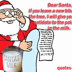 Dear Santa, if you leave a new bike under the tree, I will give you...