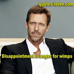 Disappointment is anger for wimps