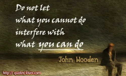 Do not let what you cannot do interfere with what you can do