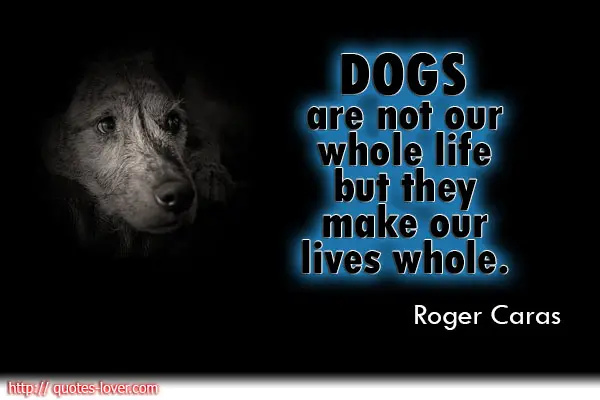 Dogs are not our whole life but they make our lives whole. 