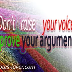 Don't raise your voice improve your arguments