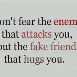 Don't fear the enemy that attacks you, but the fake friend that hugs you.