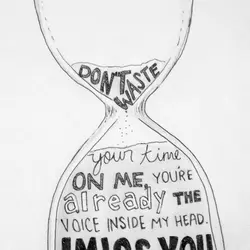 Don't waste your time on me, you're already the voice inside my head. I miss...