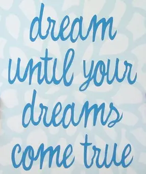 Dream until your dreams come true