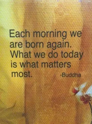 Each morning we are born again. What we do today is what matters most.