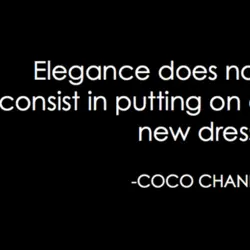Elegance does not consist in putting on a new dress.