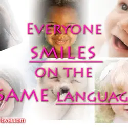 Everyone smiles on the same language