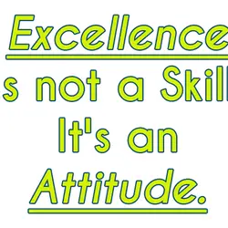 Excellence is not a skill it's an attitude.