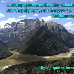 First they ignore you, then they ridicule you, then they fight you, and then you...