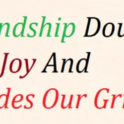 Friendship doubles our joy and divides our grief.