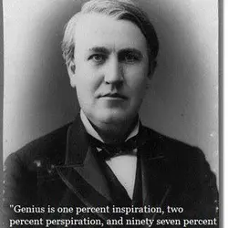 Genius is one percent inspiration, two percent perspiration, and ninety seven percent Tesla