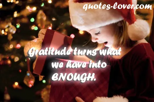 Gratitude turns what we have into enough.