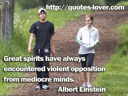Great spirits have always encountered violent opposition from mediocre minds.