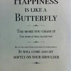 Happiness is like a butterfly which, when pursued, is always beyond our grasp, but, if...