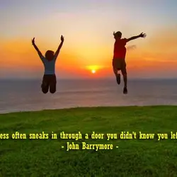 Happiness often sneaks in through a door you didn't know you left open