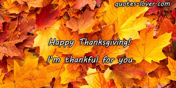 Happy Thanksgiving! I'm thankful for you.