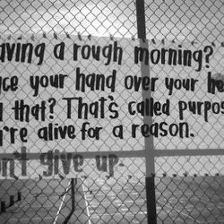 Having a rough morning? Place your hand over your heart. Feel that? That's called purpose....
