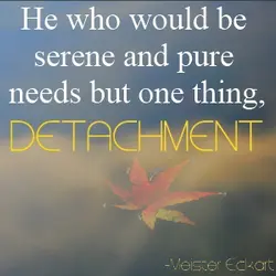 He who would be serene and pure needs but one thing, detachment