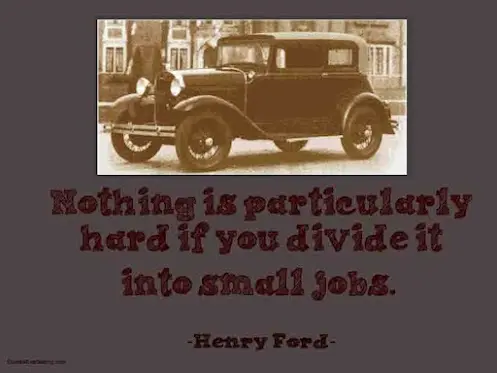 Nothing is particularly hard if you divide it into small jobs