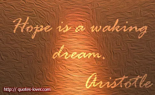 Hope is a waking dream. 