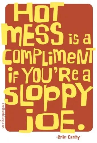 Hot mess is a compliment if you're a sloppy Joe 