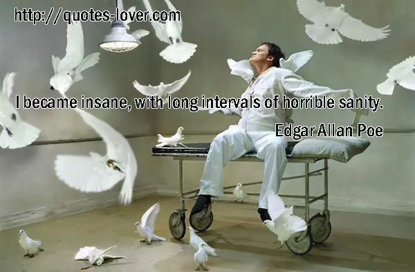 I became insane, with long intervals of horrible sanity.