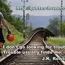 I don't go looking for trouble. Trouble usually finds me.