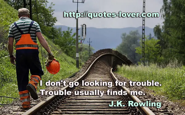 I don't go looking for trouble. Trouble usually finds me.