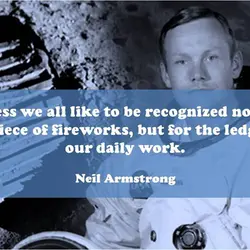 I guess we all like to be recognized not for one piece of fireworks, but...