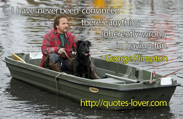 I have never been convinced there's anything inherently wrong in having fun. 