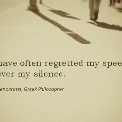 I have often regretted my speech, never my silence.