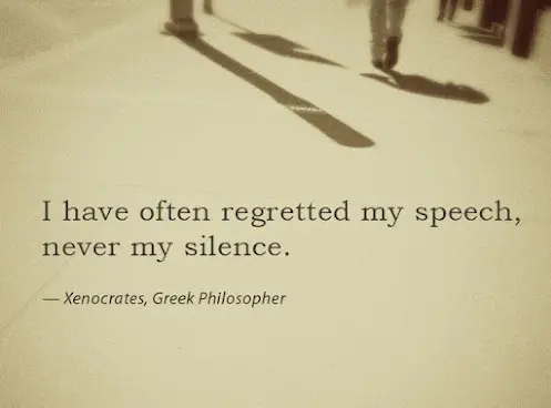 I have often regretted my speech, never my silence.